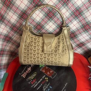 Michael Kors Gold Patterned Shoulder Bag